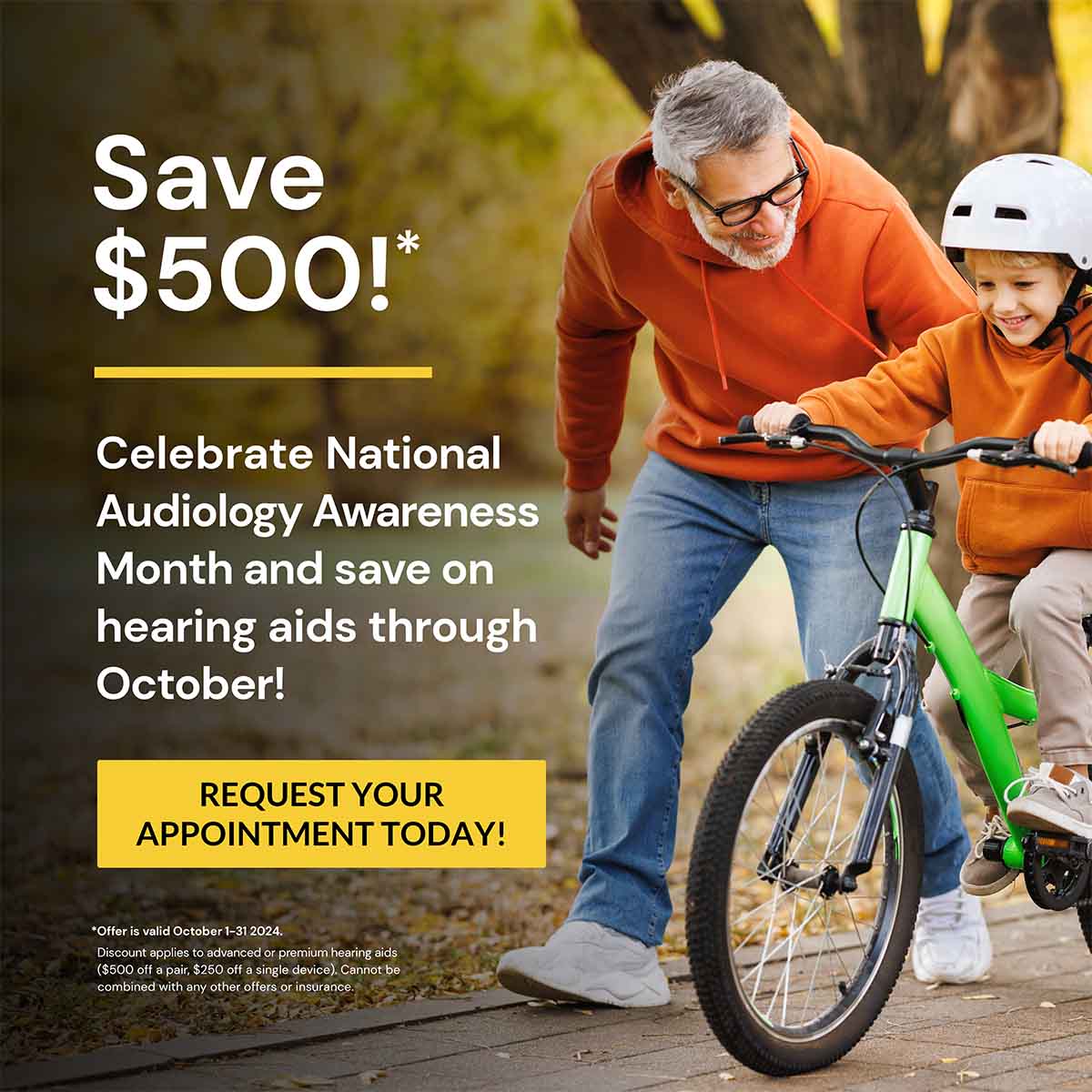 Celebrate National Audiology Awareness Month and save on hearing aids through October!