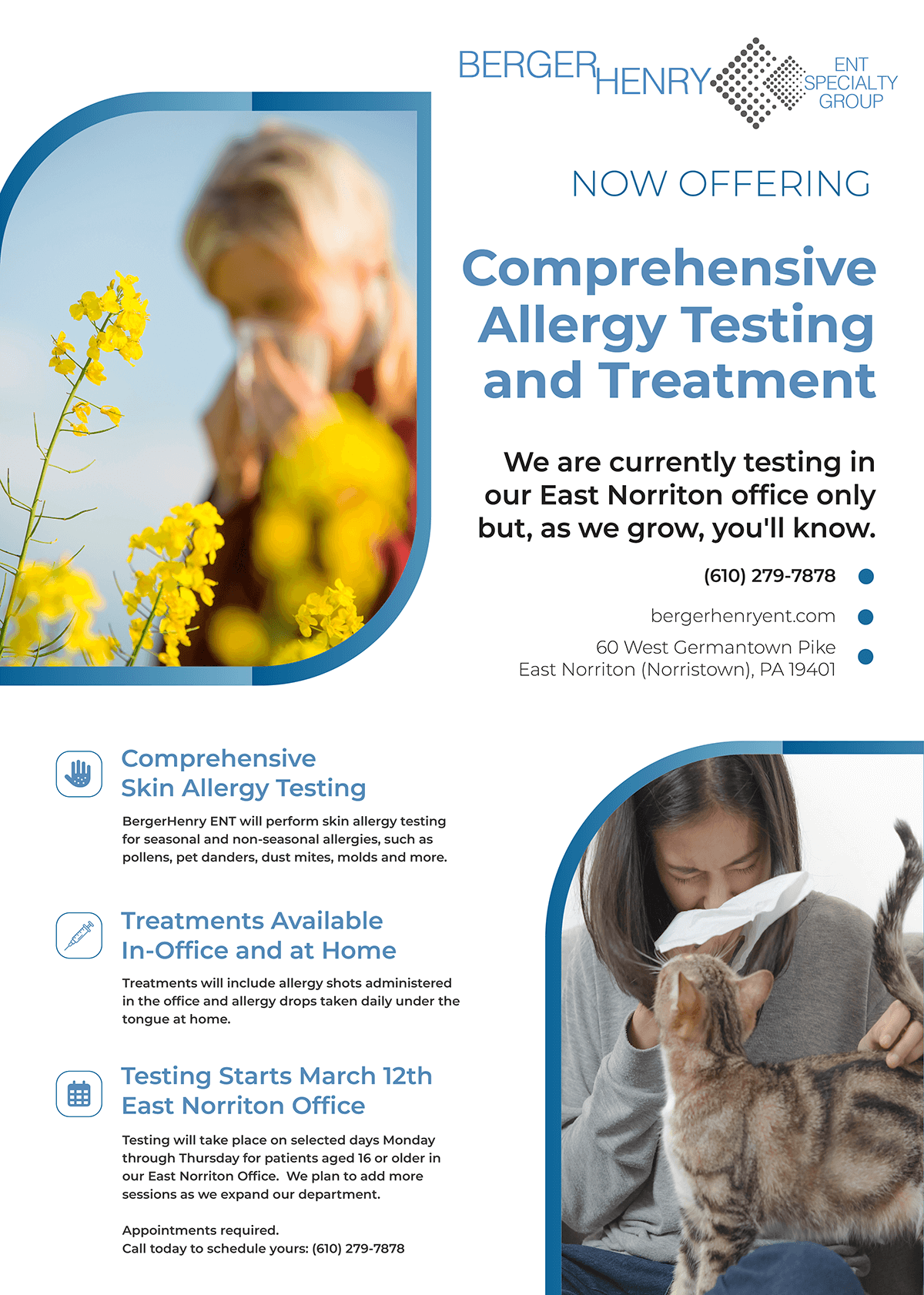 BergerHenry ENT Now Offering Comprehensive Allergy Testing and Treatment